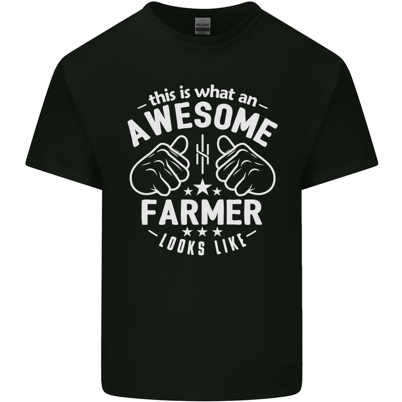 This Is What an Awesome Farmer Looks Like Mens Cotton T-Shirt Tee Top Black