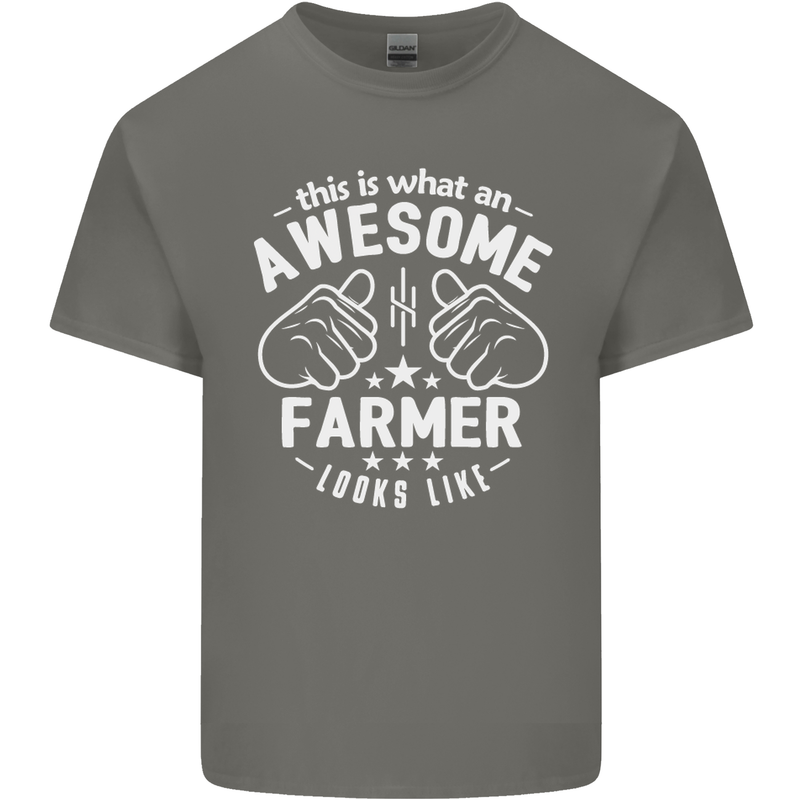 This Is What an Awesome Farmer Looks Like Mens Cotton T-Shirt Tee Top Charcoal