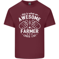 This Is What an Awesome Farmer Looks Like Mens Cotton T-Shirt Tee Top Maroon