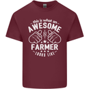 This Is What an Awesome Farmer Looks Like Mens Cotton T-Shirt Tee Top Maroon
