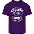 This Is What an Awesome Farmer Looks Like Mens Cotton T-Shirt Tee Top Purple