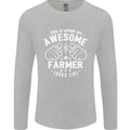 This Is What an Awesome Farmer Looks Like Mens Long Sleeve T-Shirt Sports Grey