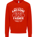 This Is What an Awesome Farmer Looks Like Mens Sweatshirt Jumper Bright Red