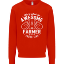 This Is What an Awesome Farmer Looks Like Mens Sweatshirt Jumper Bright Red