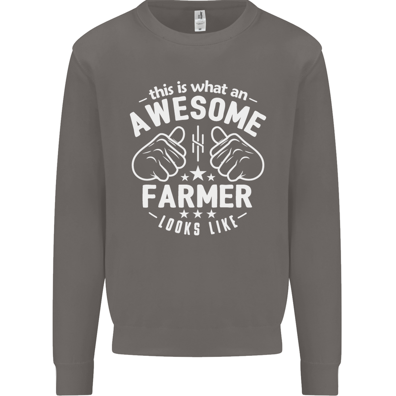 This Is What an Awesome Farmer Looks Like Mens Sweatshirt Jumper Charcoal
