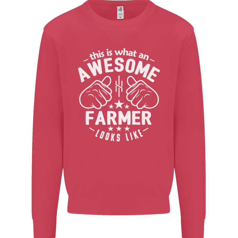 This Is What an Awesome Farmer Looks Like Mens Sweatshirt Jumper Heliconia