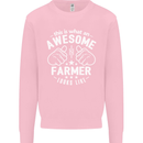 This Is What an Awesome Farmer Looks Like Mens Sweatshirt Jumper Light Pink