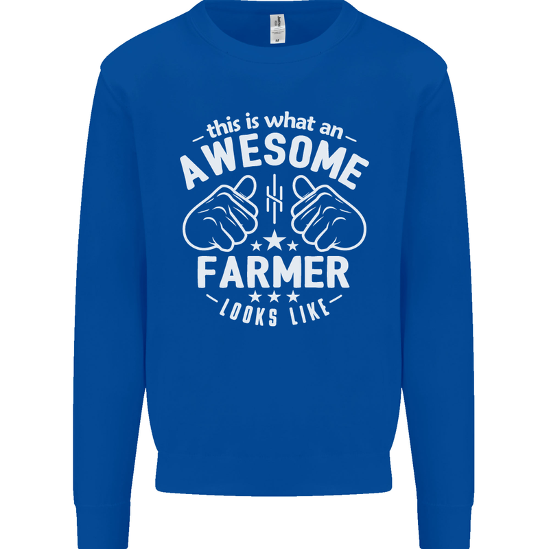 This Is What an Awesome Farmer Looks Like Mens Sweatshirt Jumper Royal Blue