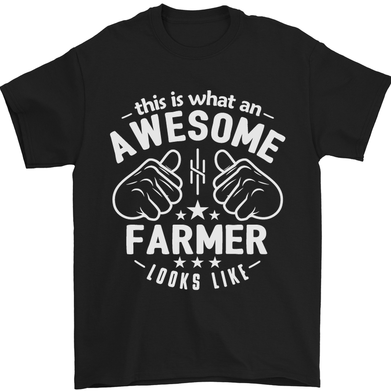 This Is What an Awesome Farmer Looks Like Mens T-Shirt Cotton Gildan Black