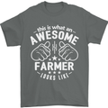 This Is What an Awesome Farmer Looks Like Mens T-Shirt Cotton Gildan Charcoal