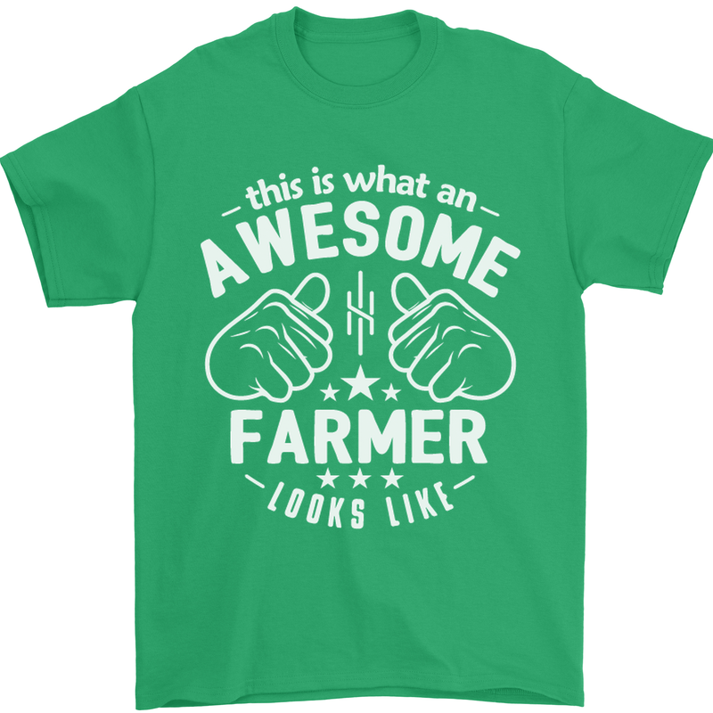 This Is What an Awesome Farmer Looks Like Mens T-Shirt Cotton Gildan Irish Green