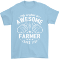 This Is What an Awesome Farmer Looks Like Mens T-Shirt Cotton Gildan Light Blue
