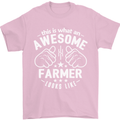 This Is What an Awesome Farmer Looks Like Mens T-Shirt Cotton Gildan Light Pink