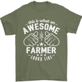 This Is What an Awesome Farmer Looks Like Mens T-Shirt Cotton Gildan Military Green