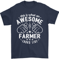 This Is What an Awesome Farmer Looks Like Mens T-Shirt Cotton Gildan Navy Blue