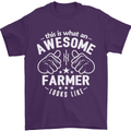 This Is What an Awesome Farmer Looks Like Mens T-Shirt Cotton Gildan Purple