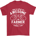 This Is What an Awesome Farmer Looks Like Mens T-Shirt Cotton Gildan Red