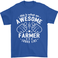 This Is What an Awesome Farmer Looks Like Mens T-Shirt Cotton Gildan Royal Blue