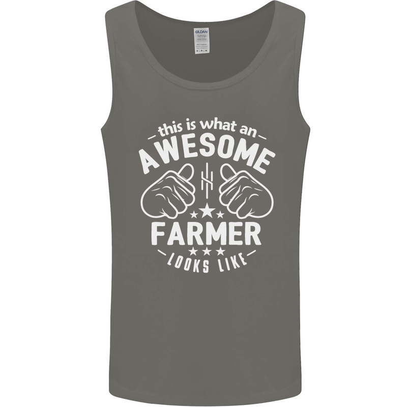 This Is What an Awesome Farmer Looks Like Mens Vest Tank Top Charcoal