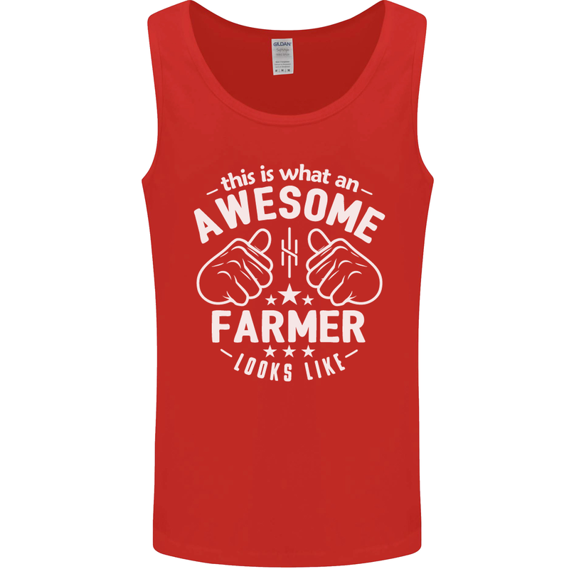 This Is What an Awesome Farmer Looks Like Mens Vest Tank Top Red
