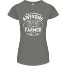 This Is What an Awesome Farmer Looks Like Womens Petite Cut T-Shirt Charcoal