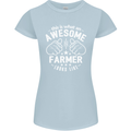This Is What an Awesome Farmer Looks Like Womens Petite Cut T-Shirt Light Blue