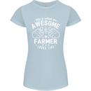 This Is What an Awesome Farmer Looks Like Womens Petite Cut T-Shirt Light Blue
