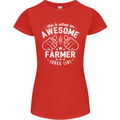 This Is What an Awesome Farmer Looks Like Womens Petite Cut T-Shirt Red