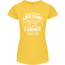 This Is What an Awesome Farmer Looks Like Womens Petite Cut T-Shirt Yellow