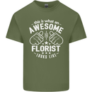 This Is What an Awesome Florist Looks Like Mens Cotton T-Shirt Tee Top Military Green