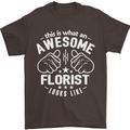 This Is What an Awesome Florist Looks Like Mens T-Shirt Cotton Gildan Dark Chocolate
