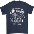 This Is What an Awesome Florist Looks Like Mens T-Shirt Cotton Gildan Navy Blue