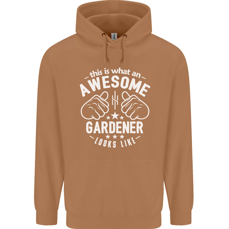 This Is What an Awesome Gardener Looks Like Mens 80% Cotton Hoodie Caramel Latte