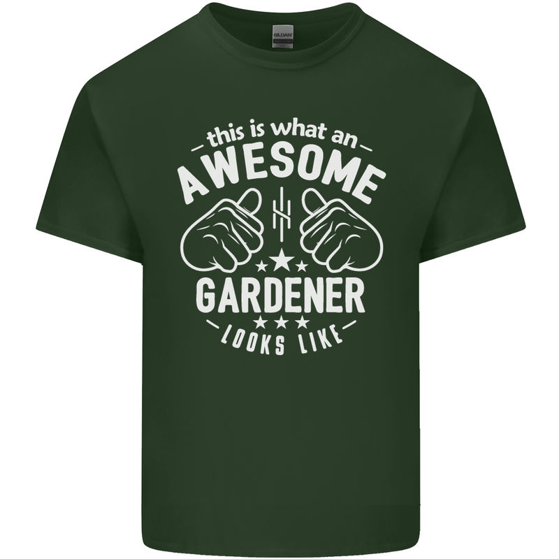 This Is What an Awesome Gardener Looks Like Mens Cotton T-Shirt Tee Top Forest Green