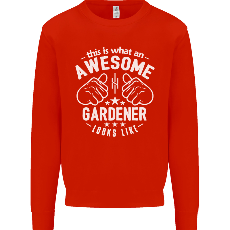 This Is What an Awesome Gardener Looks Like Mens Sweatshirt Jumper Bright Red