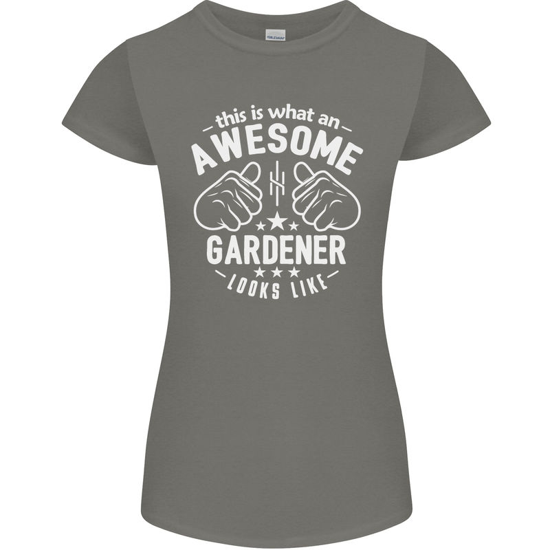 This Is What an Awesome Gardener Looks Like Womens Petite Cut T-Shirt Charcoal