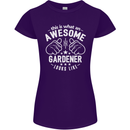 This Is What an Awesome Gardener Looks Like Womens Petite Cut T-Shirt Purple