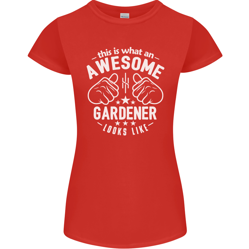 This Is What an Awesome Gardener Looks Like Womens Petite Cut T-Shirt Red