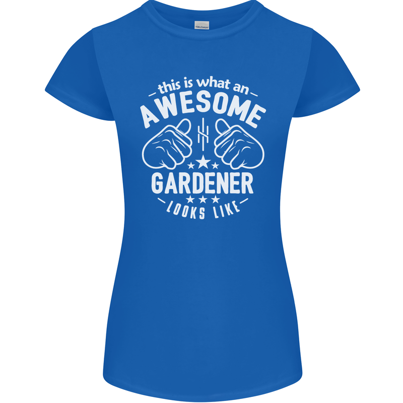 This Is What an Awesome Gardener Looks Like Womens Petite Cut T-Shirt Royal Blue