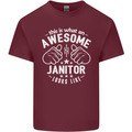 This Is What an Awesome Janitor Looks Like Mens Cotton T-Shirt Tee Top Maroon