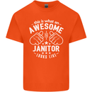 This Is What an Awesome Janitor Looks Like Mens Cotton T-Shirt Tee Top Orange