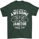 This Is What an Awesome Janitor Looks Like Mens T-Shirt Cotton Gildan Forest Green