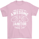 This Is What an Awesome Janitor Looks Like Mens T-Shirt Cotton Gildan Light Pink