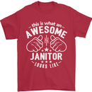 This Is What an Awesome Janitor Looks Like Mens T-Shirt Cotton Gildan Red