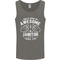 This Is What an Awesome Janitor Looks Like Mens Vest Tank Top Charcoal