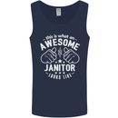 This Is What an Awesome Janitor Looks Like Mens Vest Tank Top Navy Blue