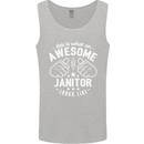 This Is What an Awesome Janitor Looks Like Mens Vest Tank Top Sports Grey