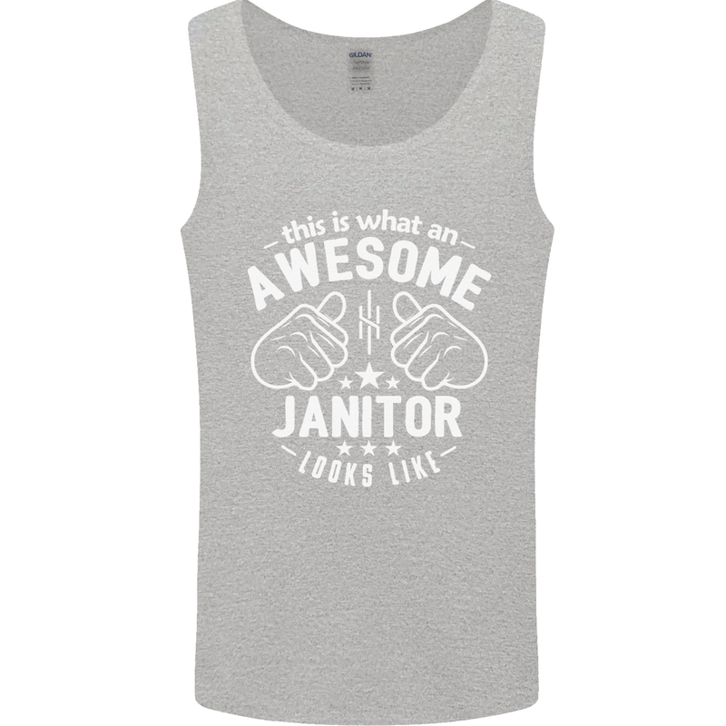 This Is What an Awesome Janitor Looks Like Mens Vest Tank Top Sports Grey