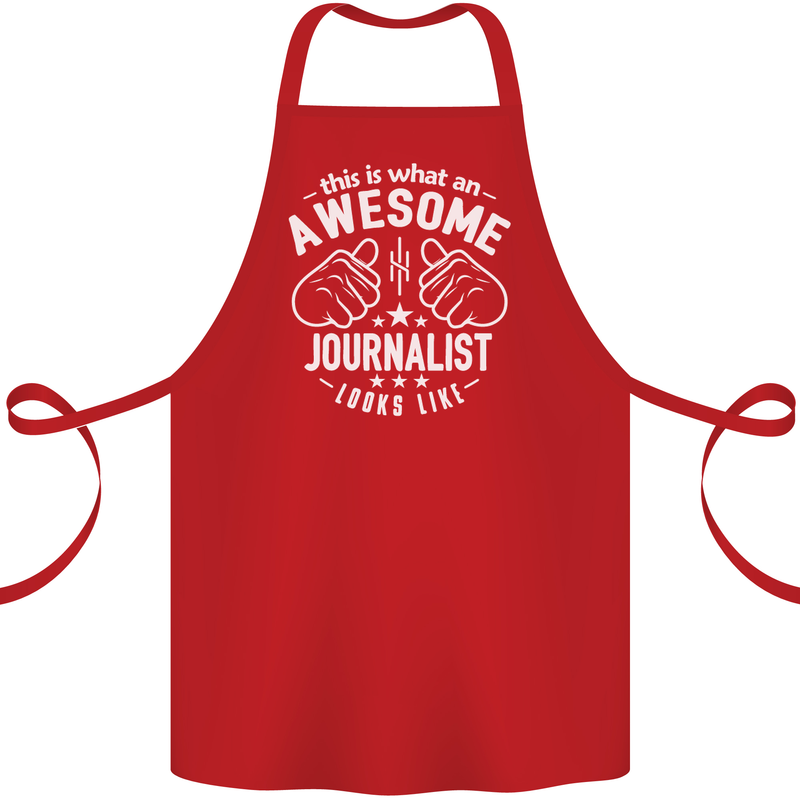 This Is What an Awesome Journalist Looks Like Cotton Apron 100% Organic Red