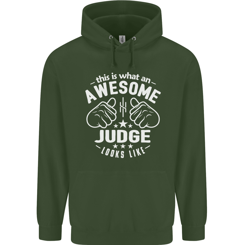 This Is What an Awesome Judge Looks Like Mens 80% Cotton Hoodie Forest Green
